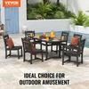 7 Pieces Patio Dining Set, Outdoor Rectangle Furniture Table and Chairs Set, All Weather Garden Furniture Table Sets, HIPS Patio Conversation Set, For