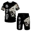 Mode 3D Imprimé Lion Vêtements de Sport Homme Ensemble 2 pièces Été T-shirt Short