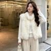 Fox Fur, Strips, Fur, Vest, Women's Short Stand-up Collar, Thin New Coat, Gentle Moonlight