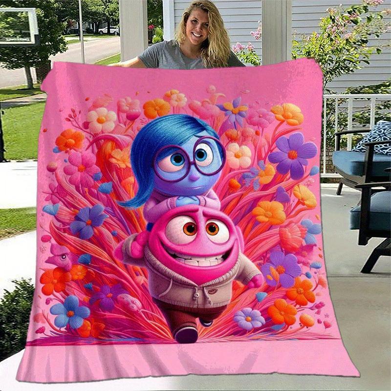 1pc Inside Out Printing Blanket - Soft, All-Season Throw for Living Room, Bedroom,Personalized Gift with Adorable Cartoon Design