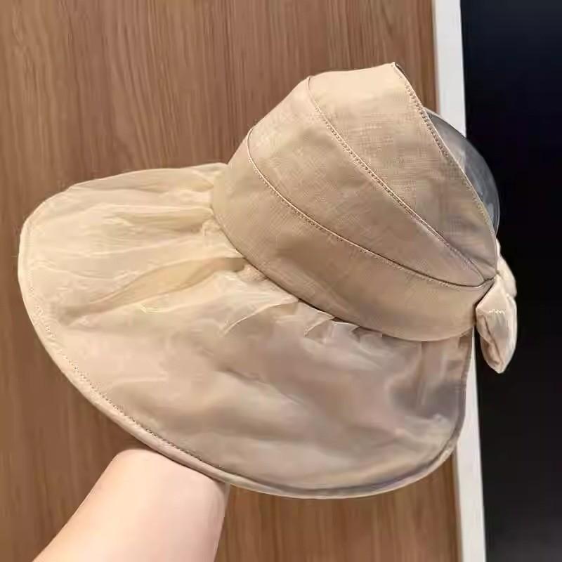 Fashionable Women's Summer Sun Hat With Big Brim Butterfly Bow Outdoor Cycling Sun-shading Cap