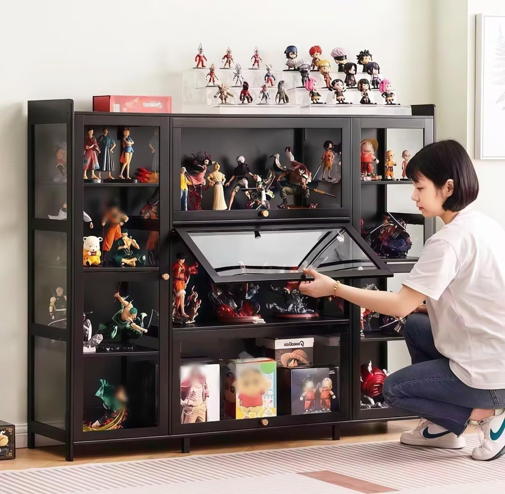 

TUIYIDUO Sealed Dustproof Figure Display Clear Large Capacity Display Collection x 33 x for Photo Living Craft Includes Japanese Instructions чёрный