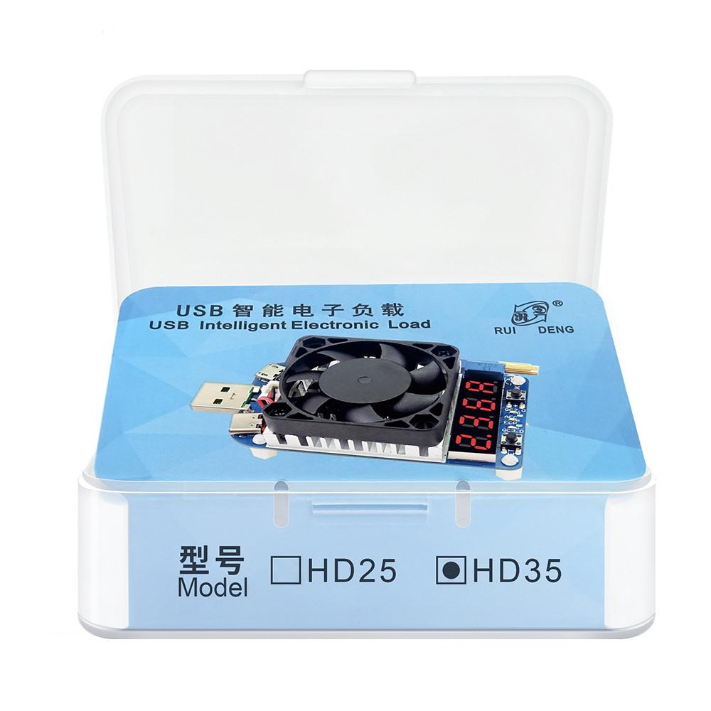 HD35 HD25 Trigger Electronic Load Resistor USB Discharge Battery Tester 35W for QC2.0/3.0 Trigger Adjustable Voltage Current