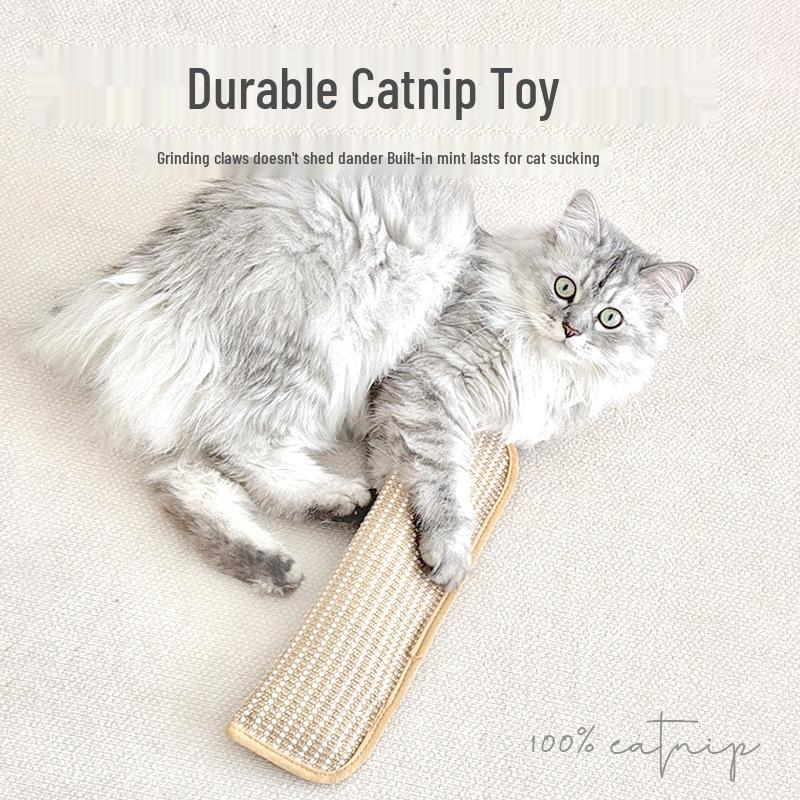 Teething-Resistant Catnip Pillow Toy - Sisal Scratch Pad & Boredom Relief