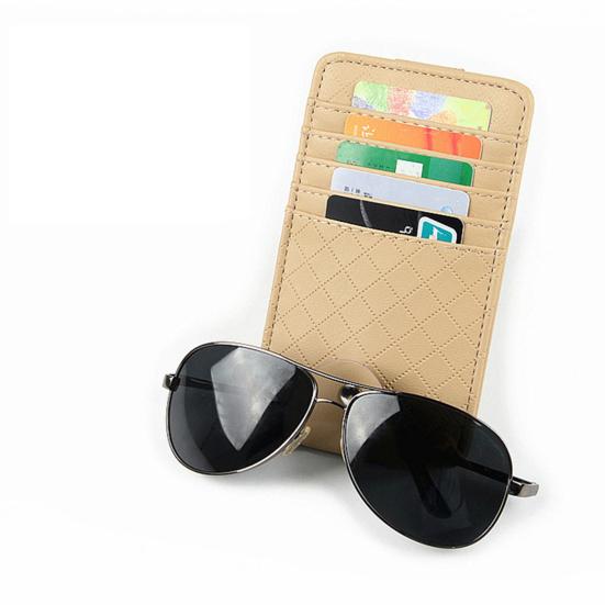 Car Visor Clip Convenient Not Easy To Fade Fine Stitching Anti Scratch Wear Resistant Sun Visor Storage Accessory Car Multifunctional Card Clip