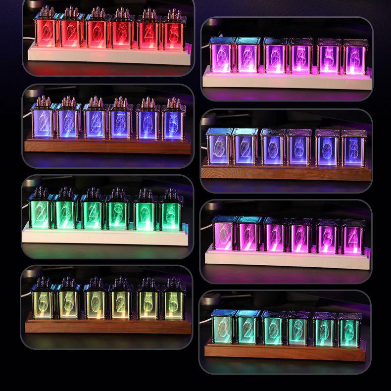 RGB Glow Tube Esports Desktop Clock - DIY Artistic Ornament and Gift
