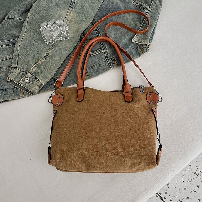 Cloth bag, large capacity bag, crossbody bag, women's zipper handbag, tote bag, shoulder bag, women's commuting bag