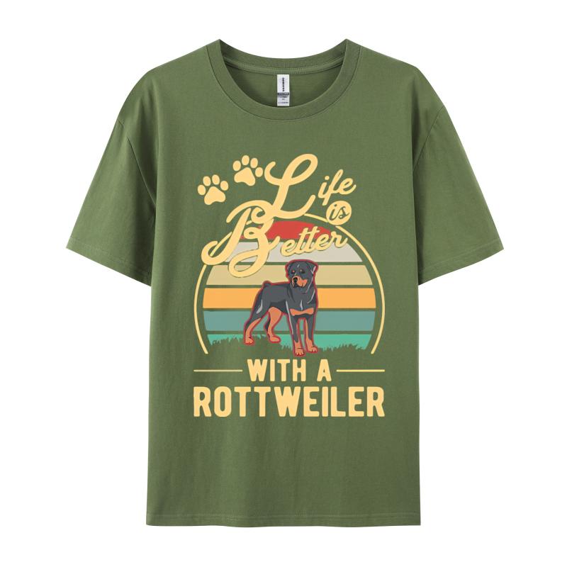 Life Is Better With A Rottweiler Tshirt Boy Funny TShirt Top TShirts Tops Shirt For Unisex On Sale Cotton T Shirt