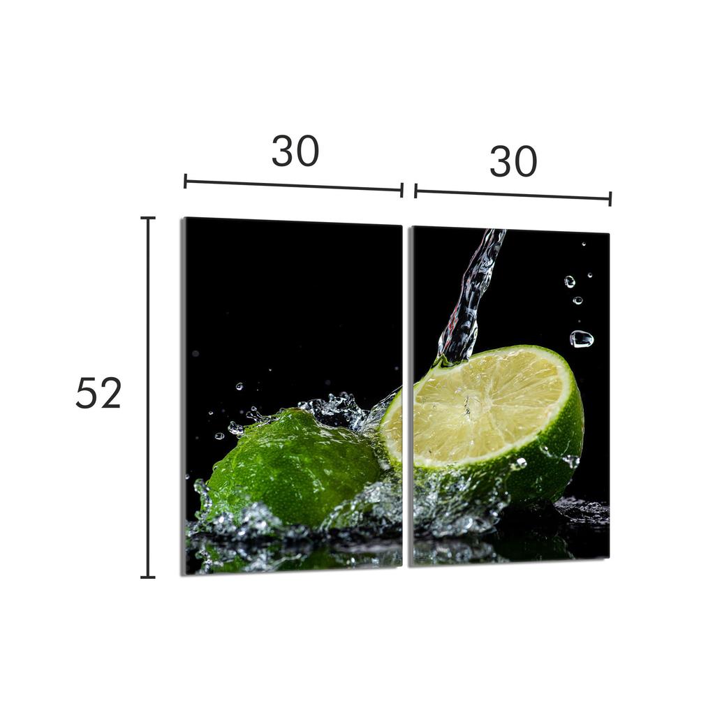 Szklana płyta ochronna na kuchenkę 2x30x52 Cytryna