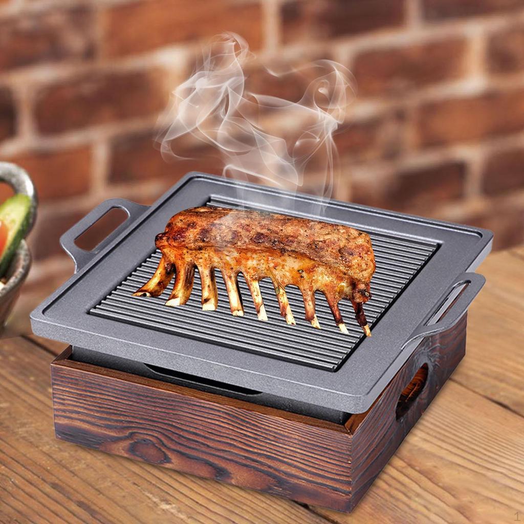 BBQ Grill Pan Barbecue Nonstick Roasting Aluminum Alloy Griddle Outdoor Grilling for