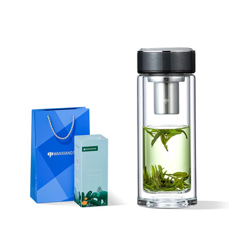 V276R Portable Double-Layer Glass Tea Infuser Mug