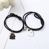 2 uds cuerda elástica amor corazón imán pulsera de succión fantasma de Halloween colgante pareja pulsera hombres mujeres joyería regalo