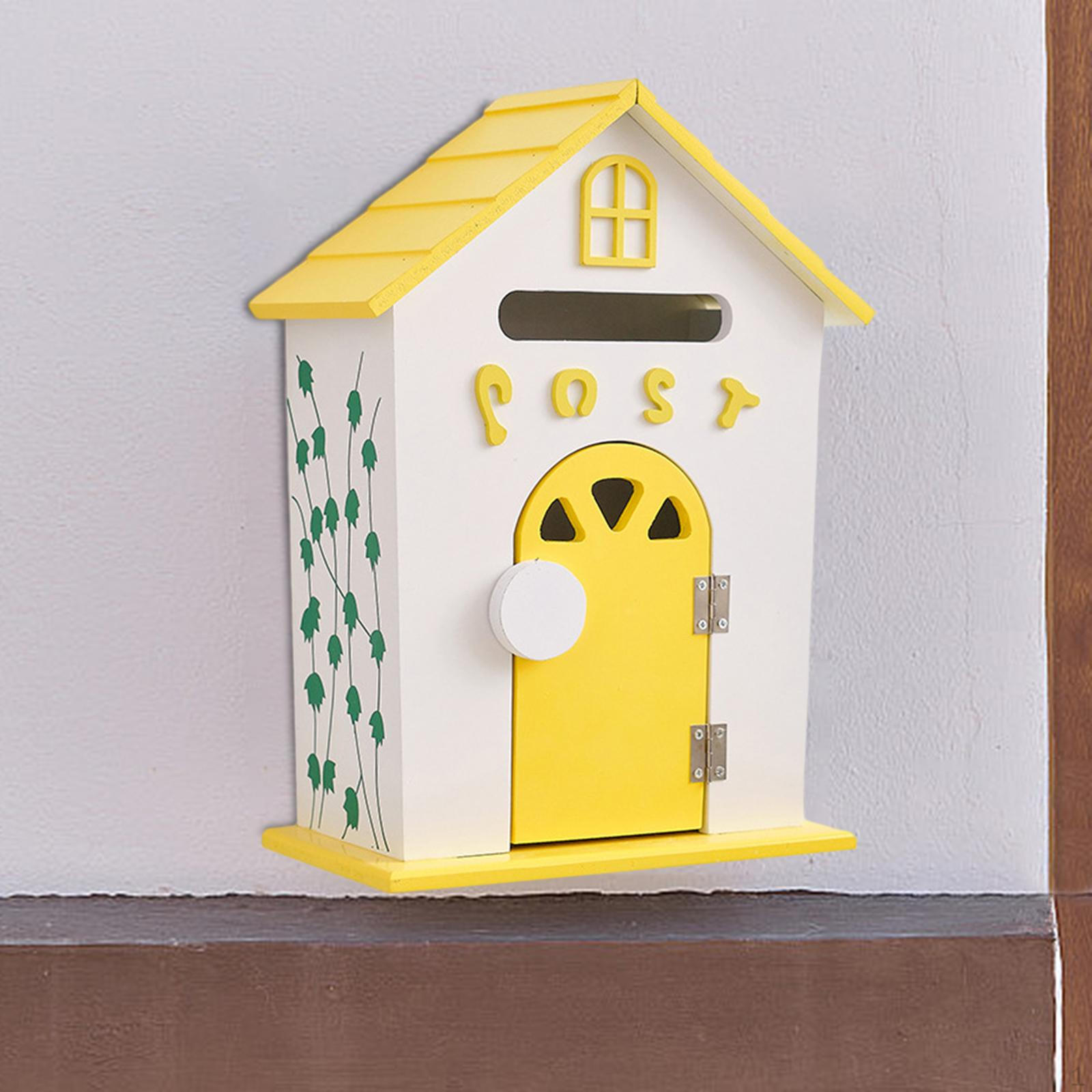 

Настенный почтовый ящик для сада, деревянный почтовый ящик Mail 8,6x4,7x12,6 дюйма, многофункциональный