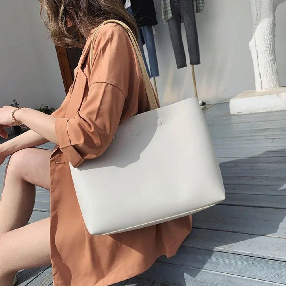 Minimalist Design Sweet Shoulder Bag Solid Color Luxury Handbag Underarm Tote Bag Shopping