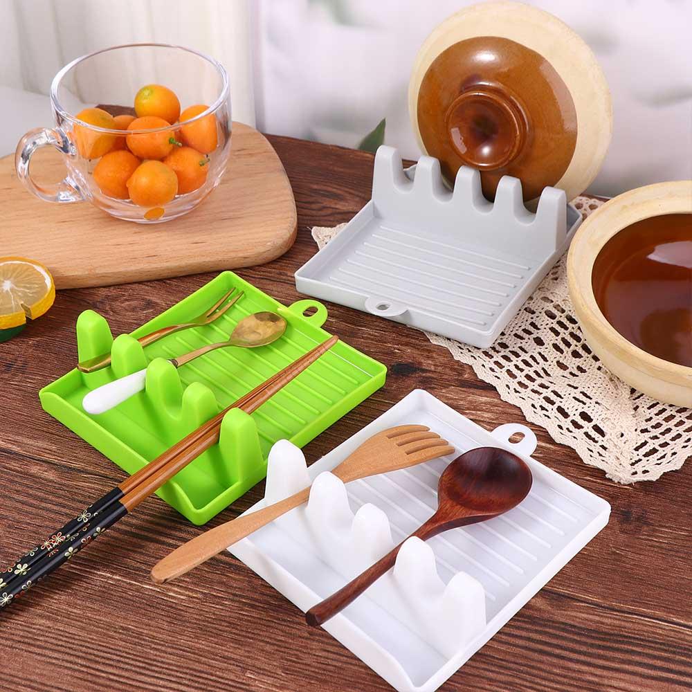 Punch Free with Drip Pad Hangable Pot Lid Holder Spatula Rack Spoon Rest Tableware Storage Rack