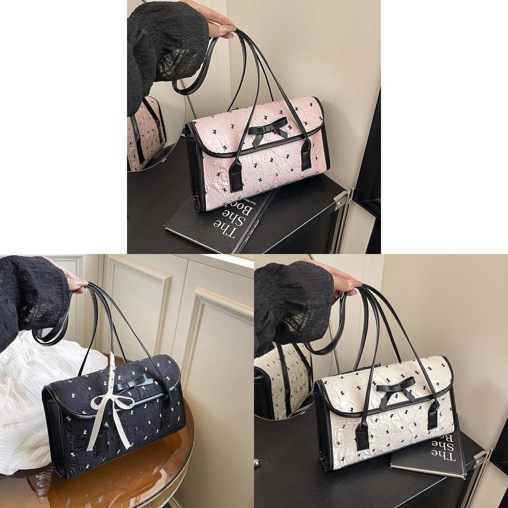 Street Style Krawatten-Schultertasche Mit Genähten Details Für Den Täglichen Gebrauch