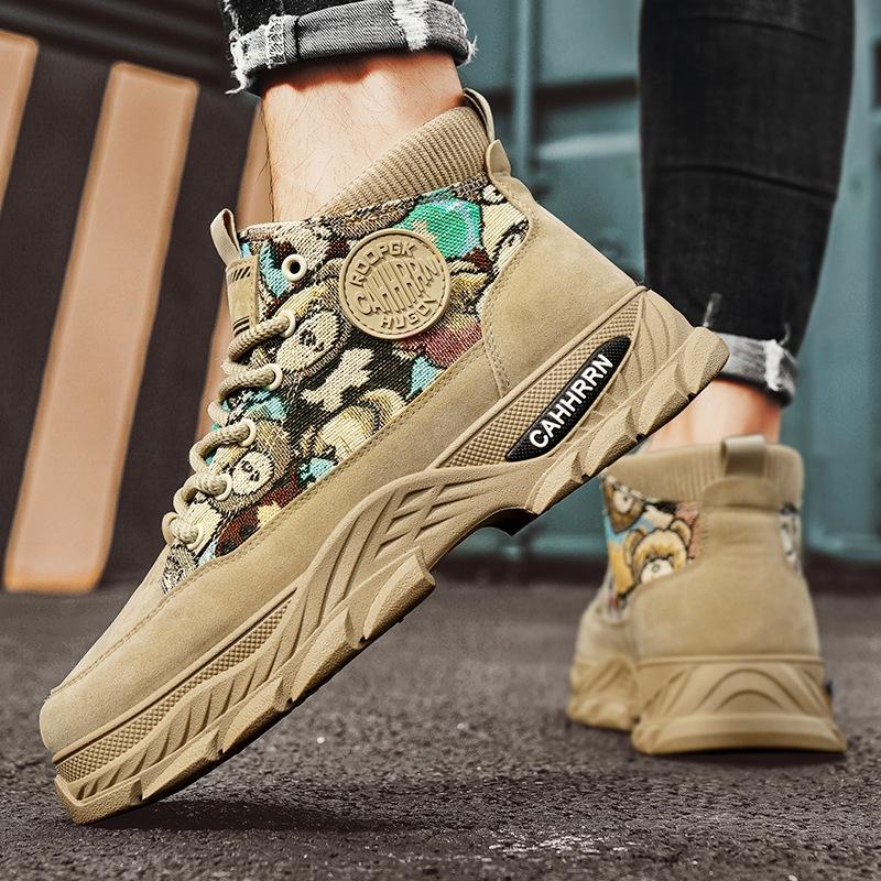 

Martin boots men s autumn high-top British style retro American tooling boots men s medium-top casual big yellow boots 2024 44