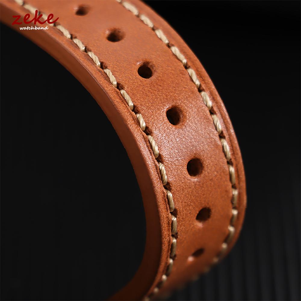 Vintage Brown Top-Grain Leather Watch Strap 20mm 22mm Handmade Stitching Cowhide Watch Band Men Women Pin Buckle Soft Wristband