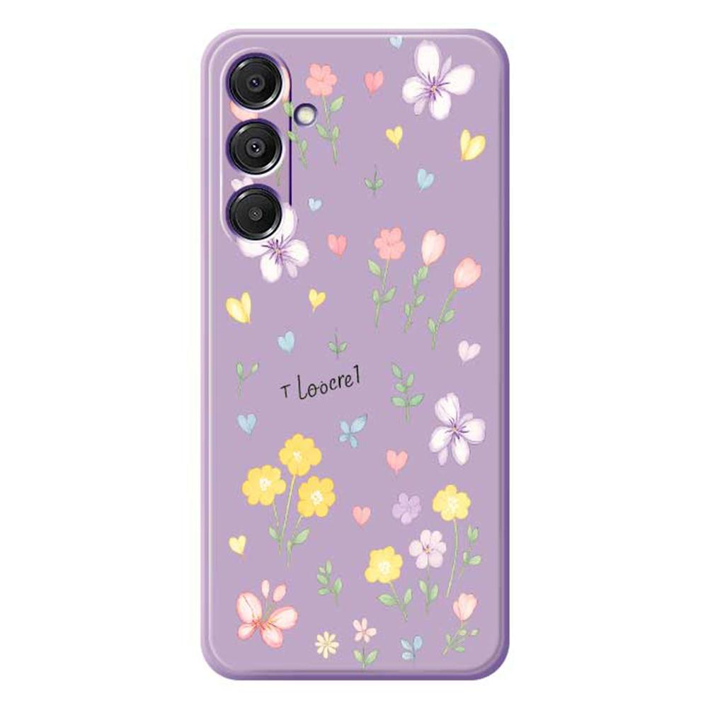 For Samsung Galaxy A16 5G/4G Case Small Flowers Pattern Printing Straight Edge TPU Phone Back Cover
