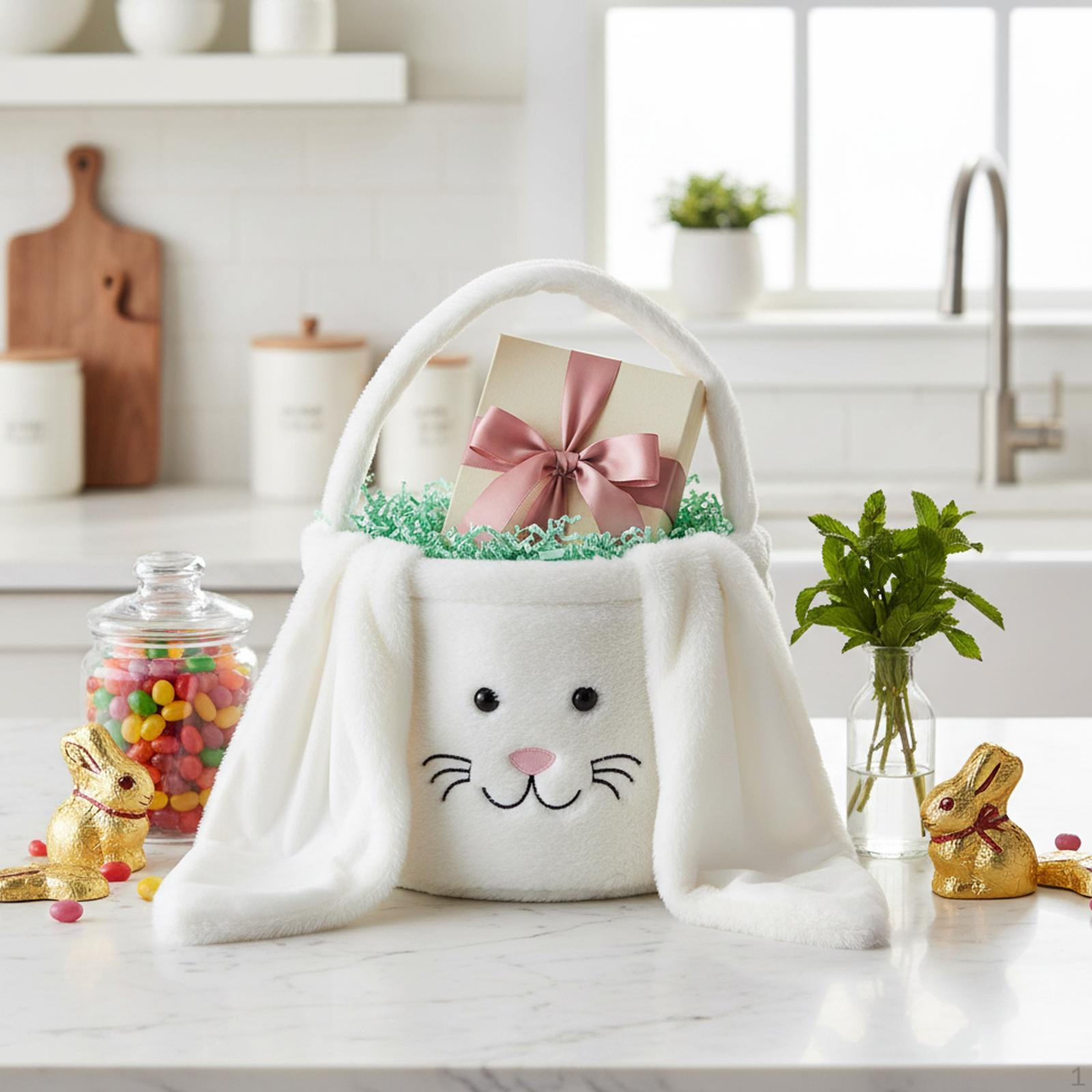Decorative And Multifunctional Storage Basket Easy to Carry Thanks The Handle Ideal for Easter белый 1260₽