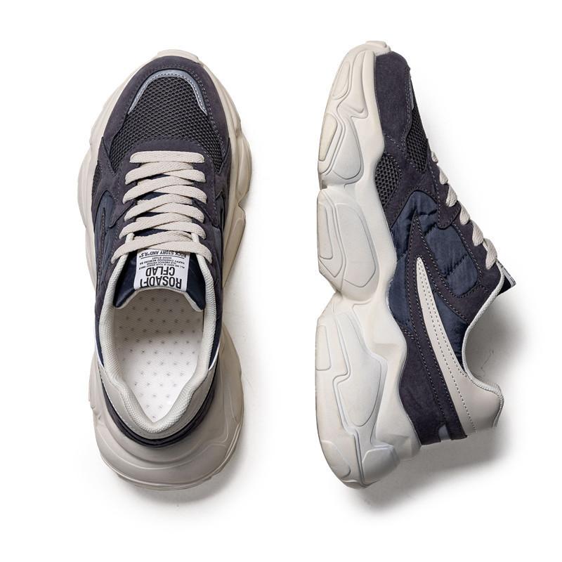 Dad Shoes Men's Thick Soles Increase Height Casual Sports Men's Shoes Korean Version Trendy Mesh Breathable Men's Running Shoes Trendy Shoes