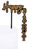 Acrylic Topper Happy Birthday Black and Gold 90St