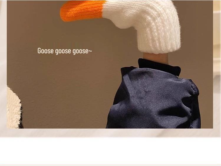 Creative Goose Wool Fingerless Gloves for Women – Warm Winter Velvet, Thick, Cold-Proof, Cute for Couples & Students