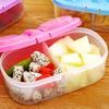 Luftdichter Lebensmittelaufbewahrungsbehälter 2 Fächer Snack-Aufbewahrungsbox mit Deckel Stapelbare Obstaufbewahrungsbox für Kühlschrank Küchenvorratskammer Picknicks
