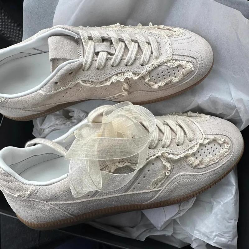 Fashion Korean Style Versatile Cute Dequn Shoes Women's 2025 New Small Popular Internet Celebrity Casual Sports Flat Shoes Lightweight