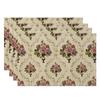 Tappetini da Tavola Floreali Eleganti con Motivo a Fiori e Foglie Runner da Tavola per Sala da Pranzo Cucina Festa Decorazione Impermeabile Resistente al Calore Stile Country