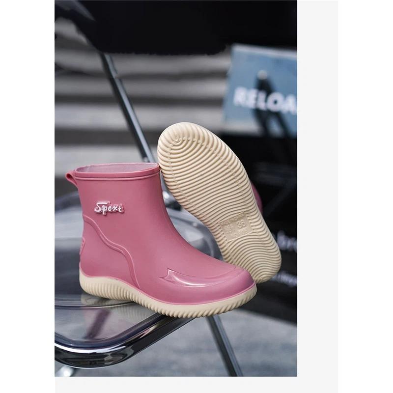 Damen Herbst- und Wintermode Rutschfeste Wasserdichte Verschleißfeste Zwischensohle Dicke Sohle Regenstiefel