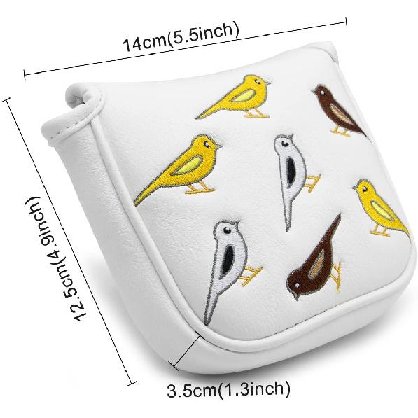 Golf Club Headcover Golf Birdie Birds Driver Fairway Wood Hybrid Wood Head Cover Golf Mallet Blade Putter Cover 3pcs 1pc for Golf Wood Club Head,