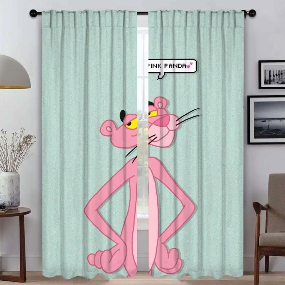 Eleganti istabas aizkari kamerai Rozā pantera aptumšojošie aizkari Helovīna dekori starpsienu žalūzijas Aizkari 2 gab.