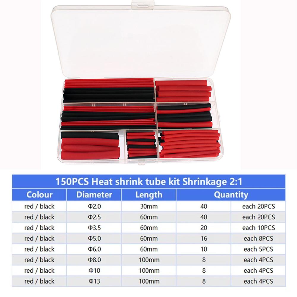 150-560pcs Heat Shrinkable Tube Connection Wire Cable Insulation Heat Shrinkable Combination Sleeving Electrical Cable Sleeving