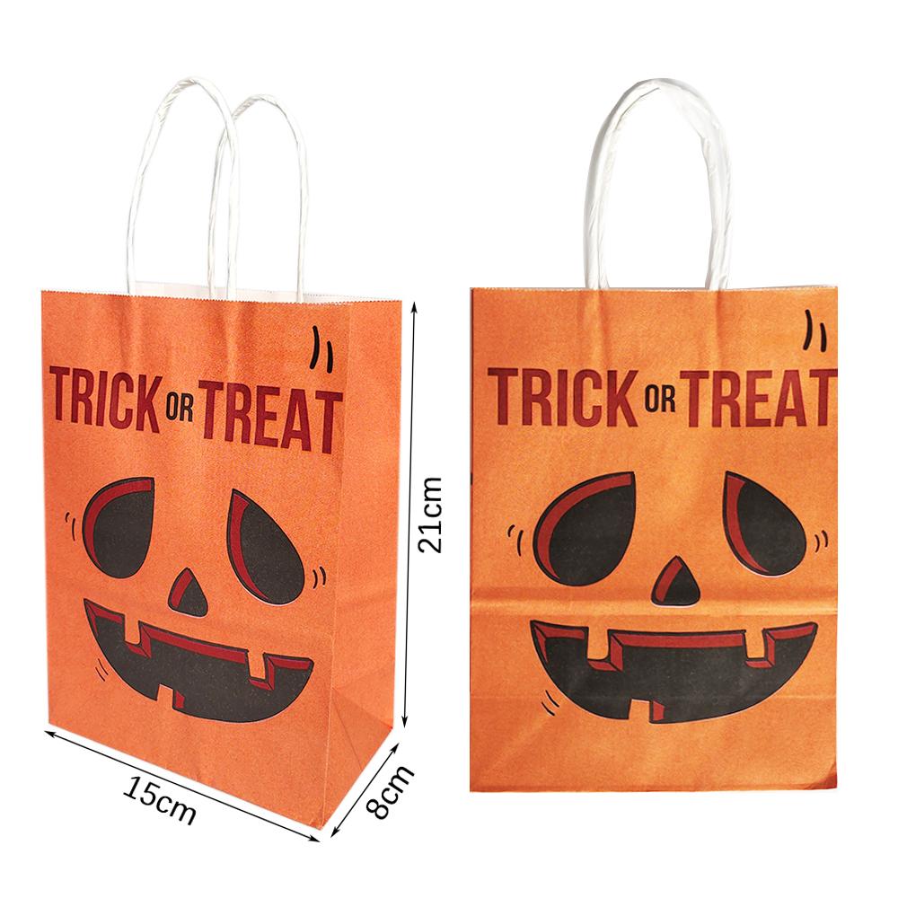 6 יחידות שקיות ממתקים נייר ליל כל הקדושים שקיות מתנה רפאים דלעת לילדים חבילת טריק או פינוק אספקת קישוט מסיבת ליל כל הקדושים