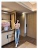 Shanxi Women's 4-Color Versatile Knit T-Shirt: Elastic, Soft, Long-Sleeved, Round Neck Top for Autumn/Winter Wear.