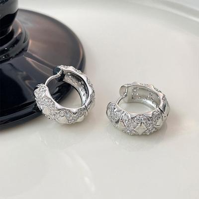 Irregular Shining Zircon Ear Buckles Women's Light Luxury Niche Design Geometric Earrings Earrings
