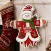 Seasonal Party Supplies Wooden Christmas Hanging Pendant, Cartoon Welcome Sign for Front Door, Holiday Shop Decorations Wall Decor with Cute