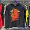 2026 Unisex 555555 Mesh Foam Print Hip Hop Loose Heavyweight Fleece Hooded Sweatshirt