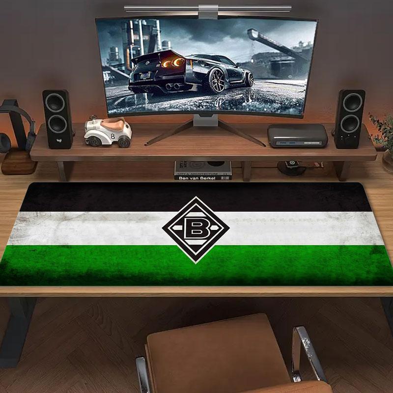 Borussia Großes Mauspad Große Gaming-Tischunterlage Rutschfest Laptop Tablet Großes Mauspad XXL Matte Mini-PC Spielmatte Mit Verriegeltem Rand