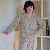 Women's Brushed Cotton French Pajamas - Comfy, Loose-Fit Long Sleeve Set for Spring & Autumn
