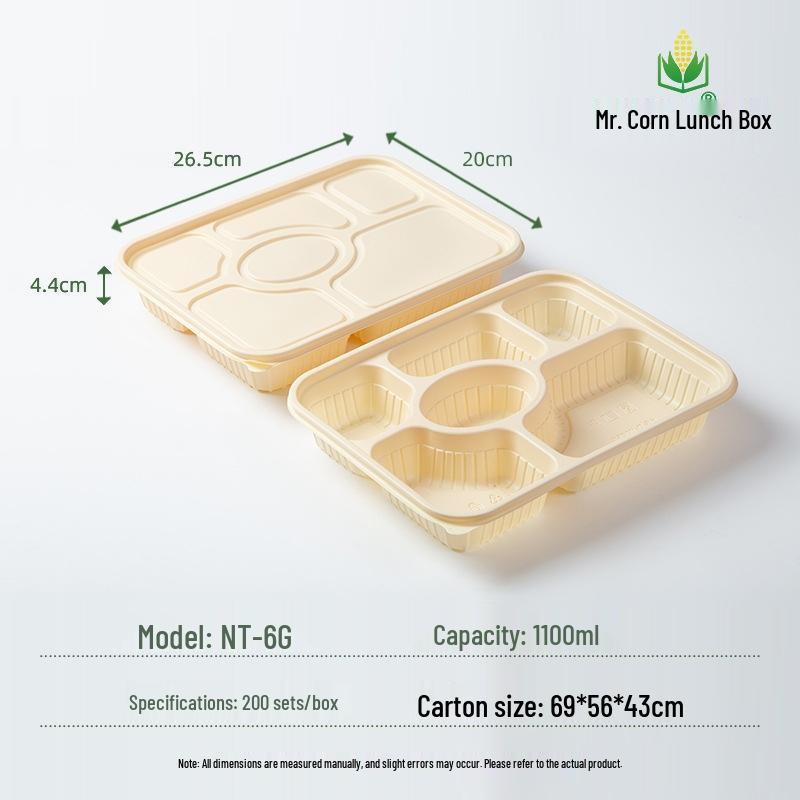 Mr. Corn Biodegradable Divided Corn Starch Meal Prep Containers
