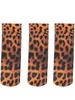 3 Pairs Leopard Large Flower Print Short Socks Summer Single Shoes Stockings High Elastic Comfortable Breathable Casual