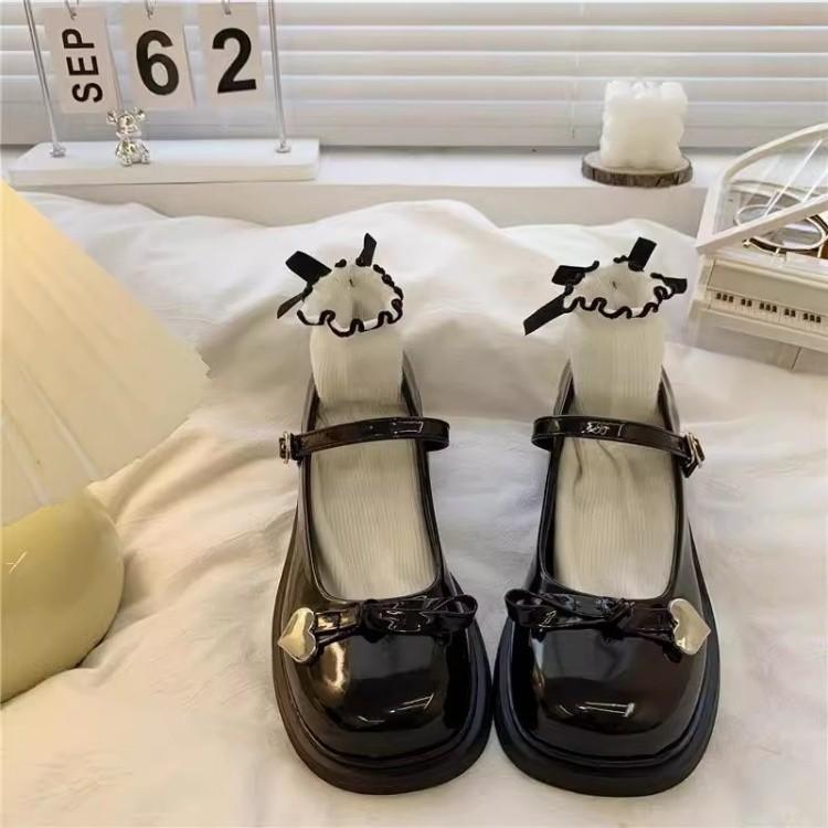 French small fragrant style Mary Jane small leather shoes women's spring 2025 new girl bow height and thinness single shoes