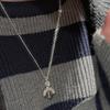 S925 Sterling Silver Niche Design Sense Retro Crystal Necklace Korean Style Blogger Collarbone Chain