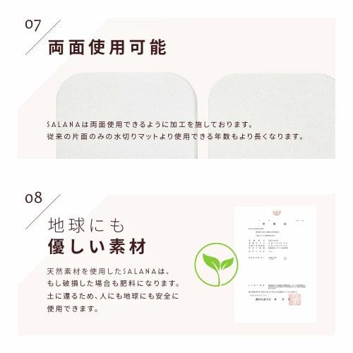 SALANA Diatomaceous Earth Kitchen Draining Mat, Made in Japan, Dish Tray, Absorbent, Tested Non-Asbestos, Quick-Drying, Antibacterial, Clean, 29 x 19