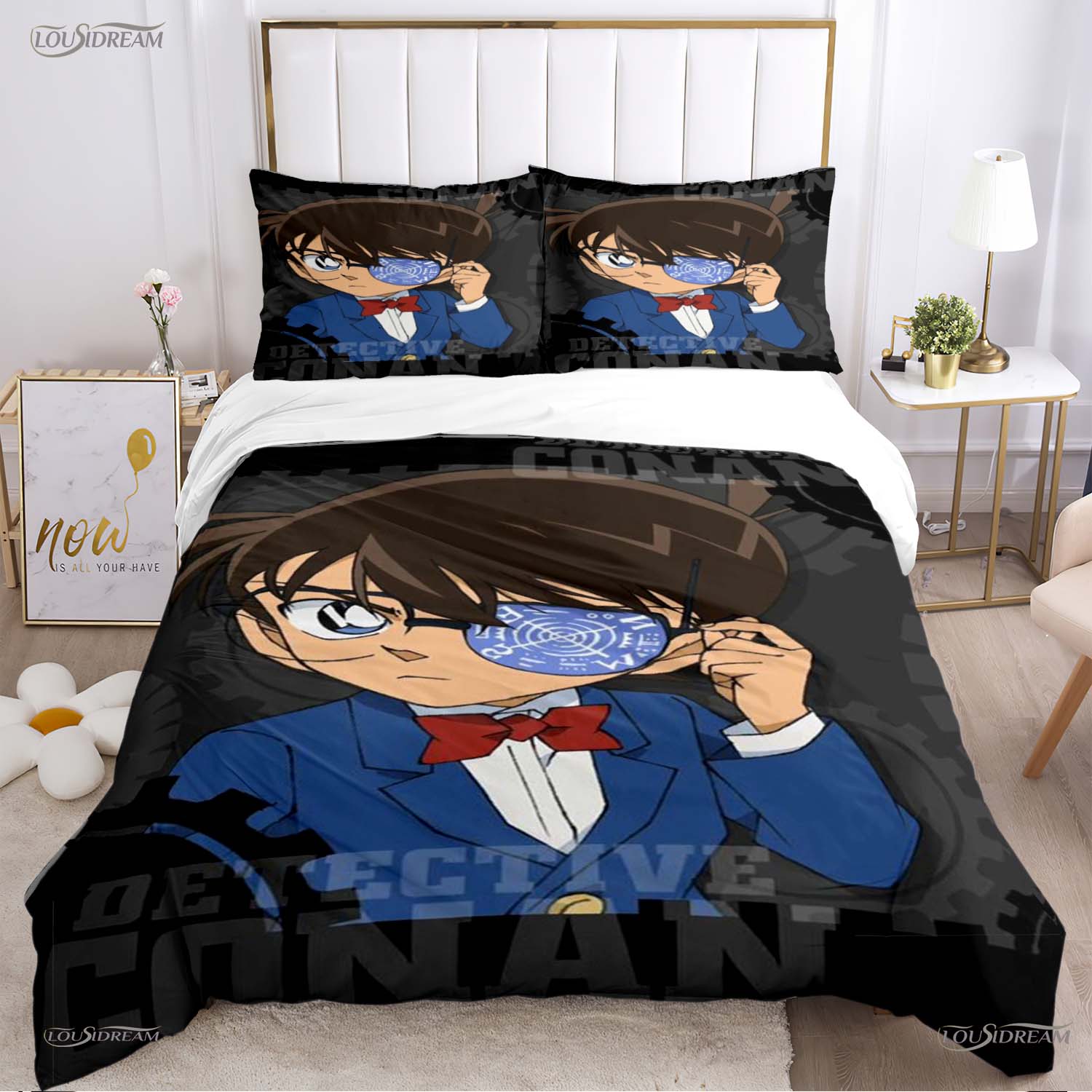 

Detect Conan Cartoon All Season Duvet Cover Comforter Bedding Sets Soft Quilt Cover and Pillowcases Boy Single/Double/Queen/King EU Twin 135x200cm