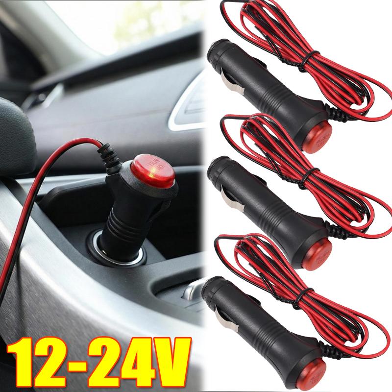 Car Cigarette Lighter Socket Charger Power Adapter Universal 12-24V Car Cigarette Lighter Motorcycle Power Plug Adapter Switch