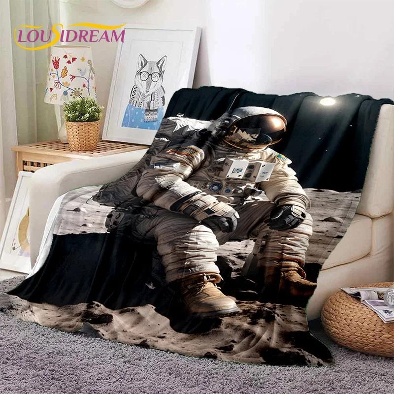 Astronaut Dream Universe Spaceman 3D Outer Space Cartoon Soft Blankets,Throw Blanket for Picnic Beds Home Bedroom Cover Kid Gift