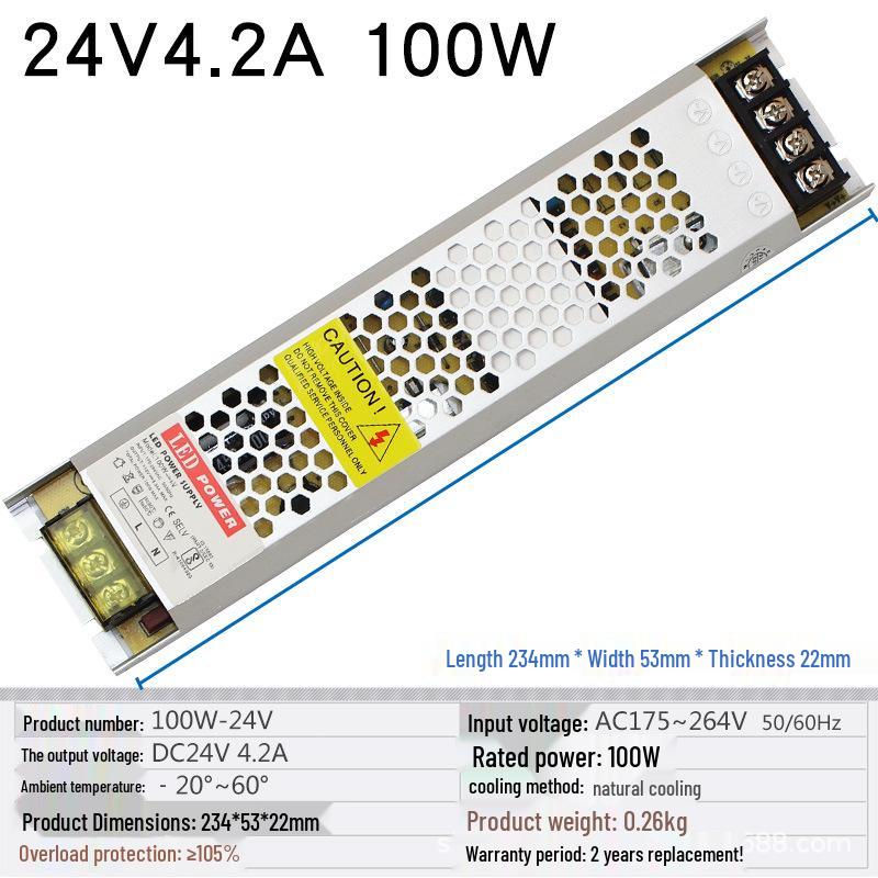 LED Ultra-Thin Fabric Light Box Switchable Power Supply, 12V/24V, Long Strip, 60W to 400W